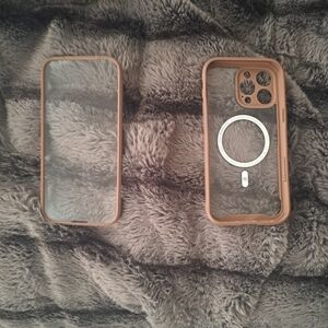 Brown Clear Phone Case with MagSafe
